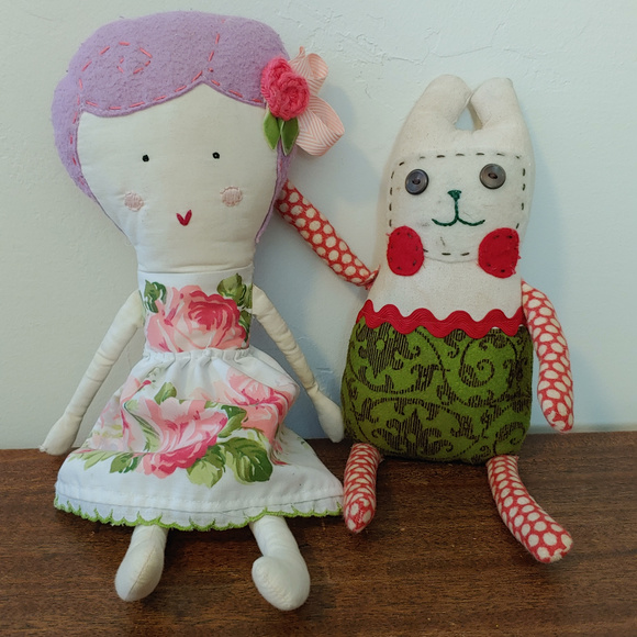 Handmade Other - Handmade Prairie Doll Folk Ragdoll and Bunny